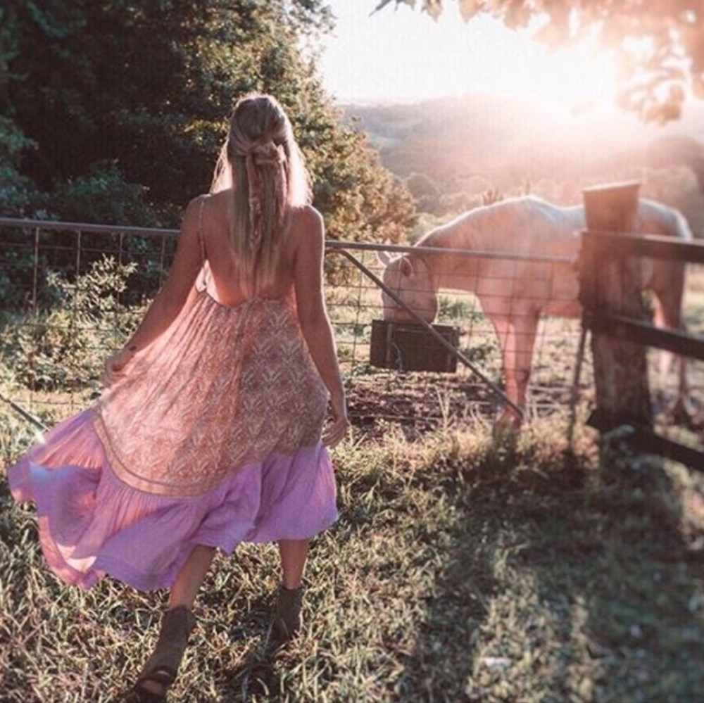 Spell & Gypsy Collective Jewel Strappy Dress XS pink purple